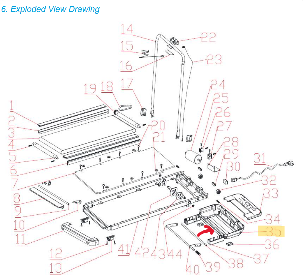 Motor Bottom Cover for SereneLife Treadmill SLTRD70 Belly Pan