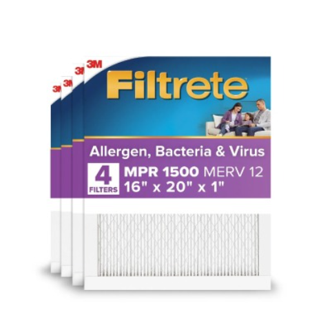 3m Filtrete 16 x 20 x 1 Allergen, Bacteria, Virus 4 pack