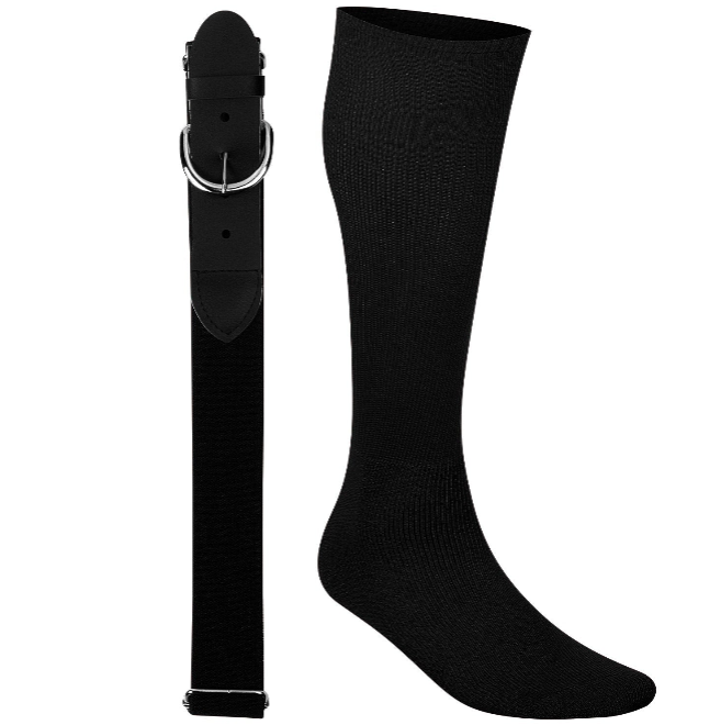 Champro Baseball Youth Belt and Sock Set, Black - Small