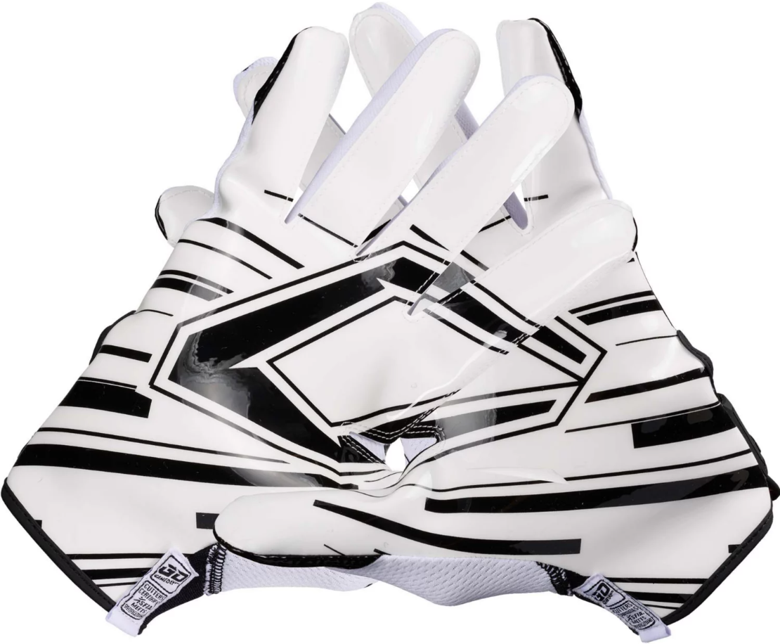 Cutters Men's Game Day Pro Football Receiver Gloves - White, Size L