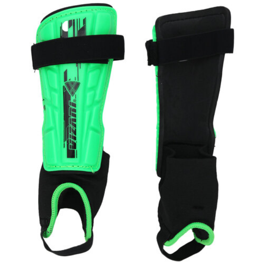 Vizari Avalon Youth Soccer Shin Guards with Ankle Protection - Black/Green