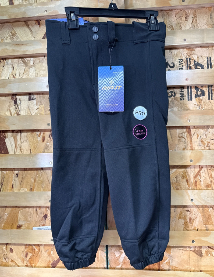 RIP-IT Youth Girls Pro 4-Way Stretch Softball Pants - Black, Size L