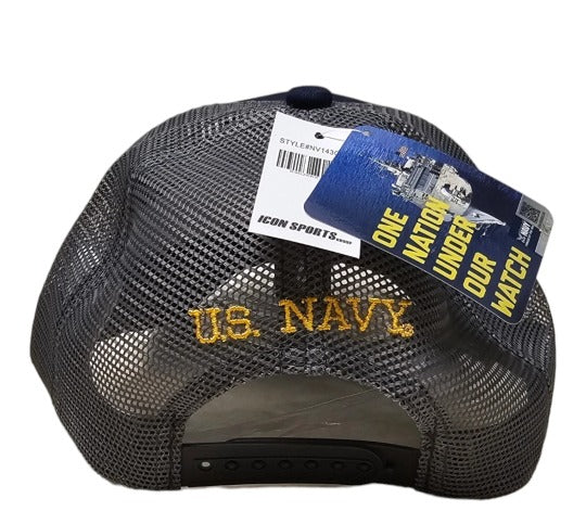 U.S. Navy Official Licensed Trucker Hat - USN Embroidered Mesh Cap