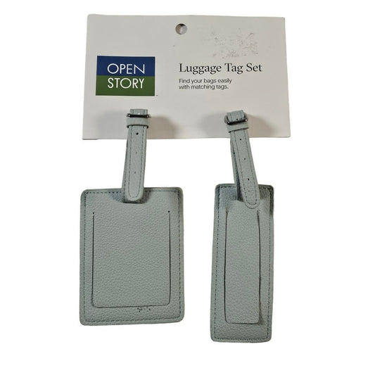 Bulk Pack of 9 Open Story Luggage Tag Set Puritan Gray Leather