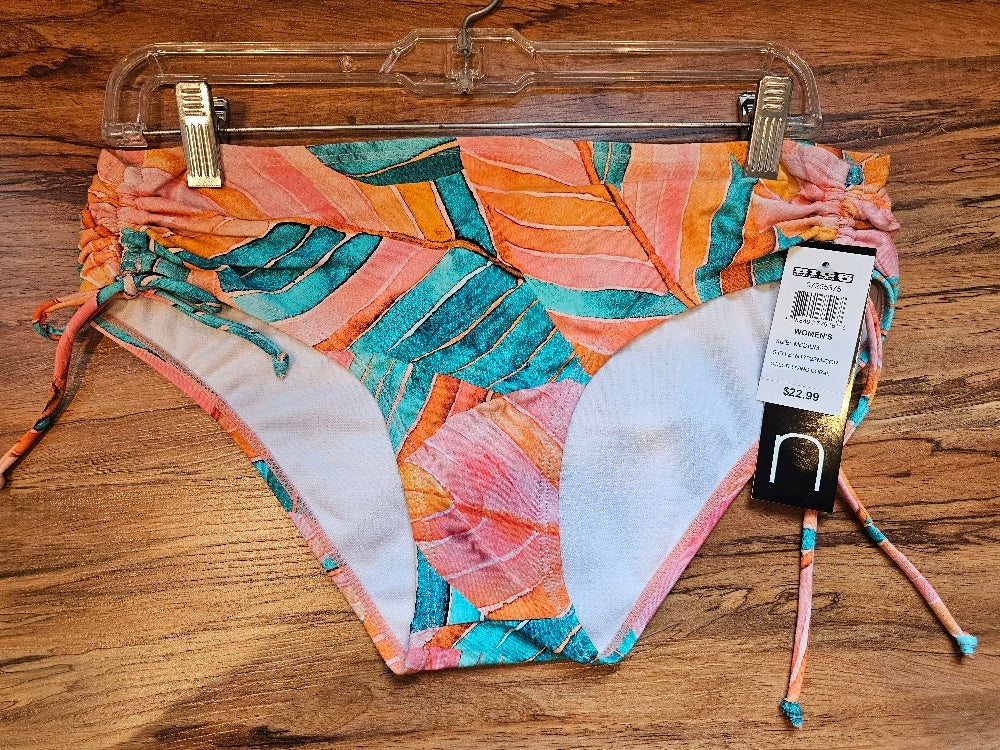 Next By Athena Women's Sunset Palms Midrise Side Cinch Bikini Bottom - Size M