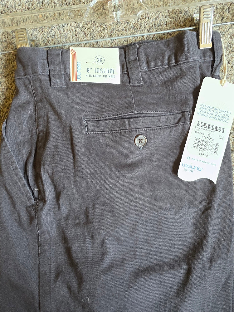 Laguna Men's Flat Front Chino Shorts - Black - Size 36