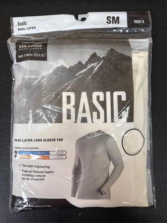 ColdPruf Men's Basic Dual Layer Long Sleeve Baselayer Top - White, Small