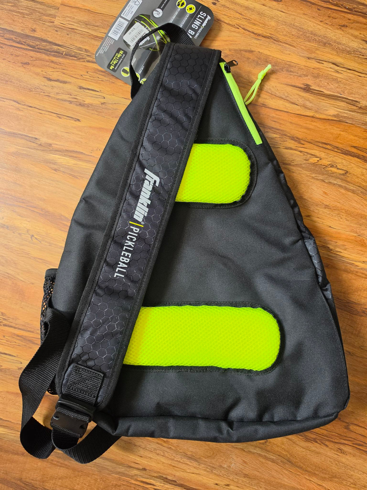 Franklin Sports Pickleball Single Paddle Sling Bag - Black/Neon Green