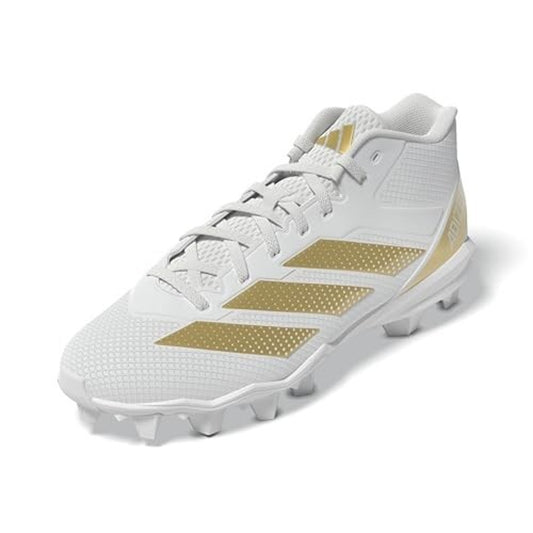 adidas Adizero Impact.2 Men's Football Cleats - White/Gold Metallic, Size 10.5 D