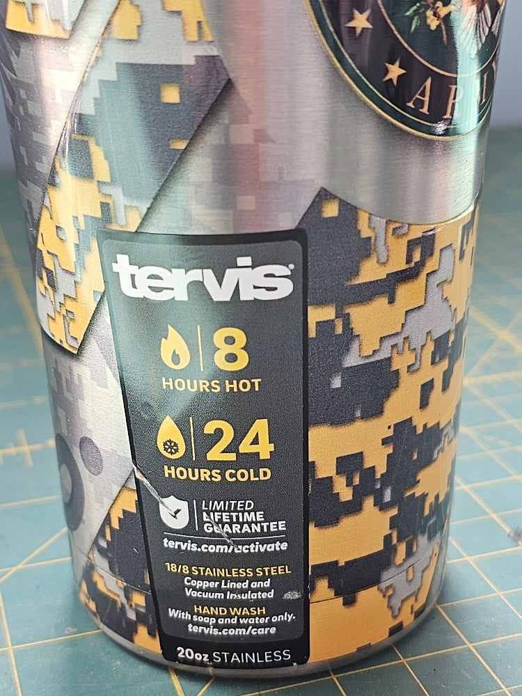 Tervis 20 oz Stainless Steel US Army Tumbler with Slider Lid