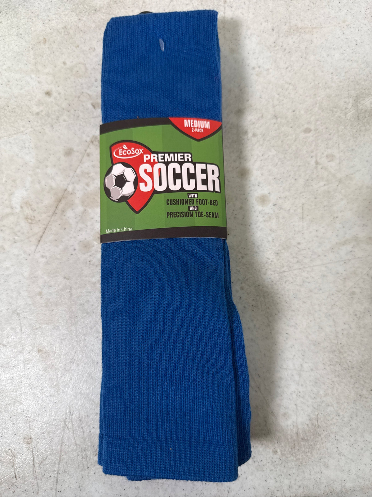 EcoSox Premier Over-the-Calf Soccer Socks - 2 Pack, Royal Blue, Size 9-11