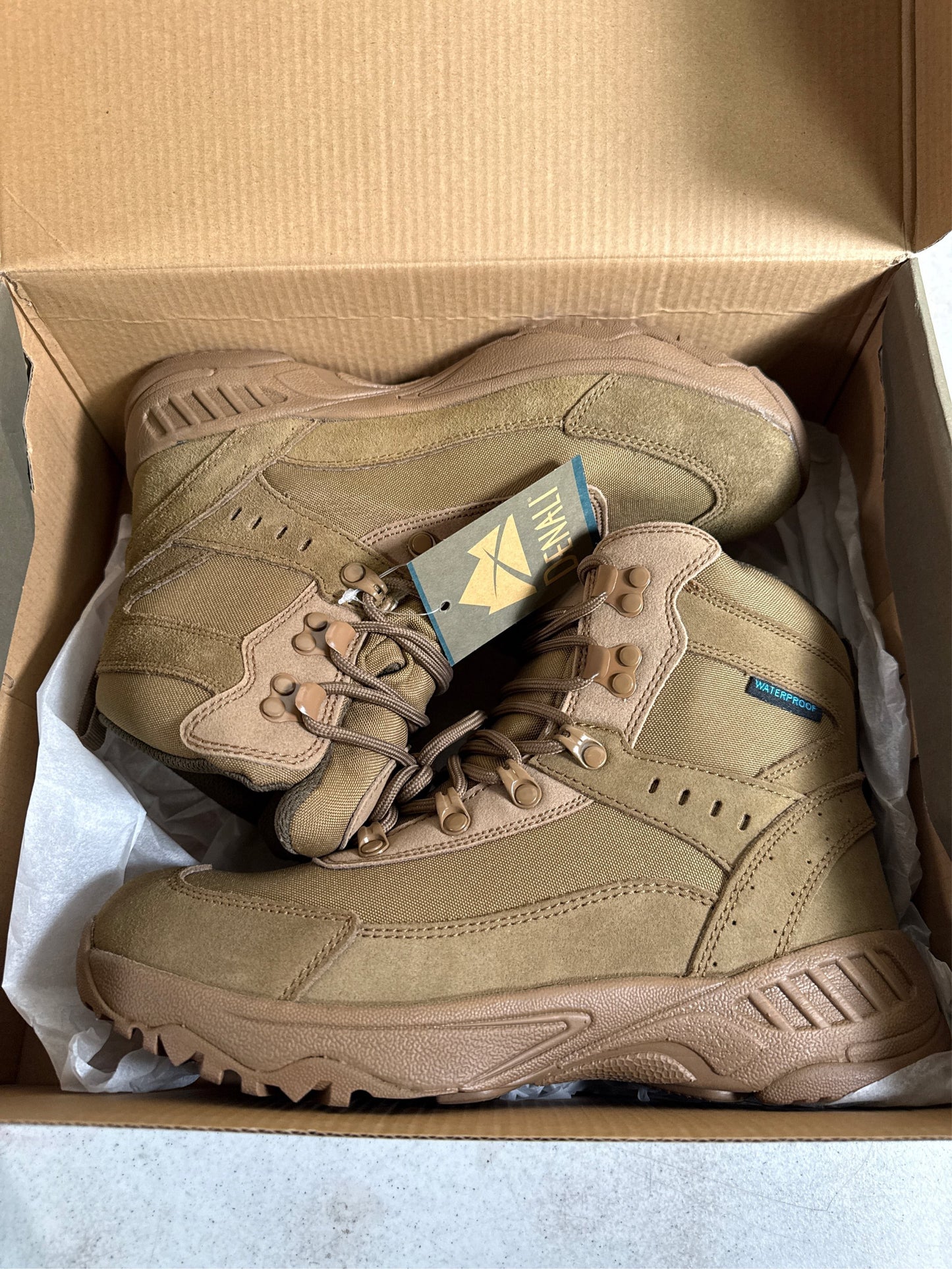 Denali Growler Men's Waterproof Tactical Service Boots - Khaki, Size 7.5
