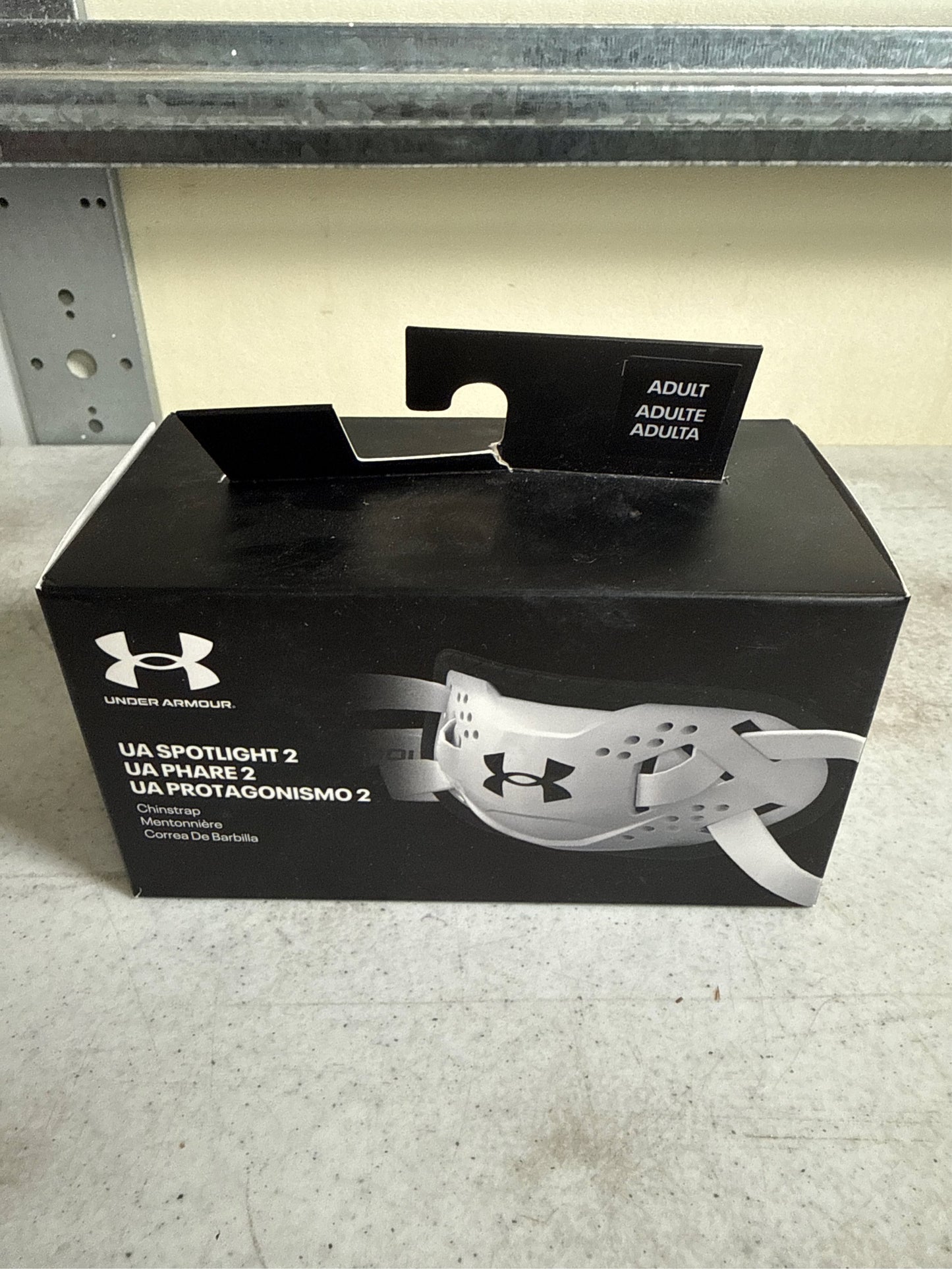 Under Armour Spotlight Adult Football Helmet Chin Strap - White