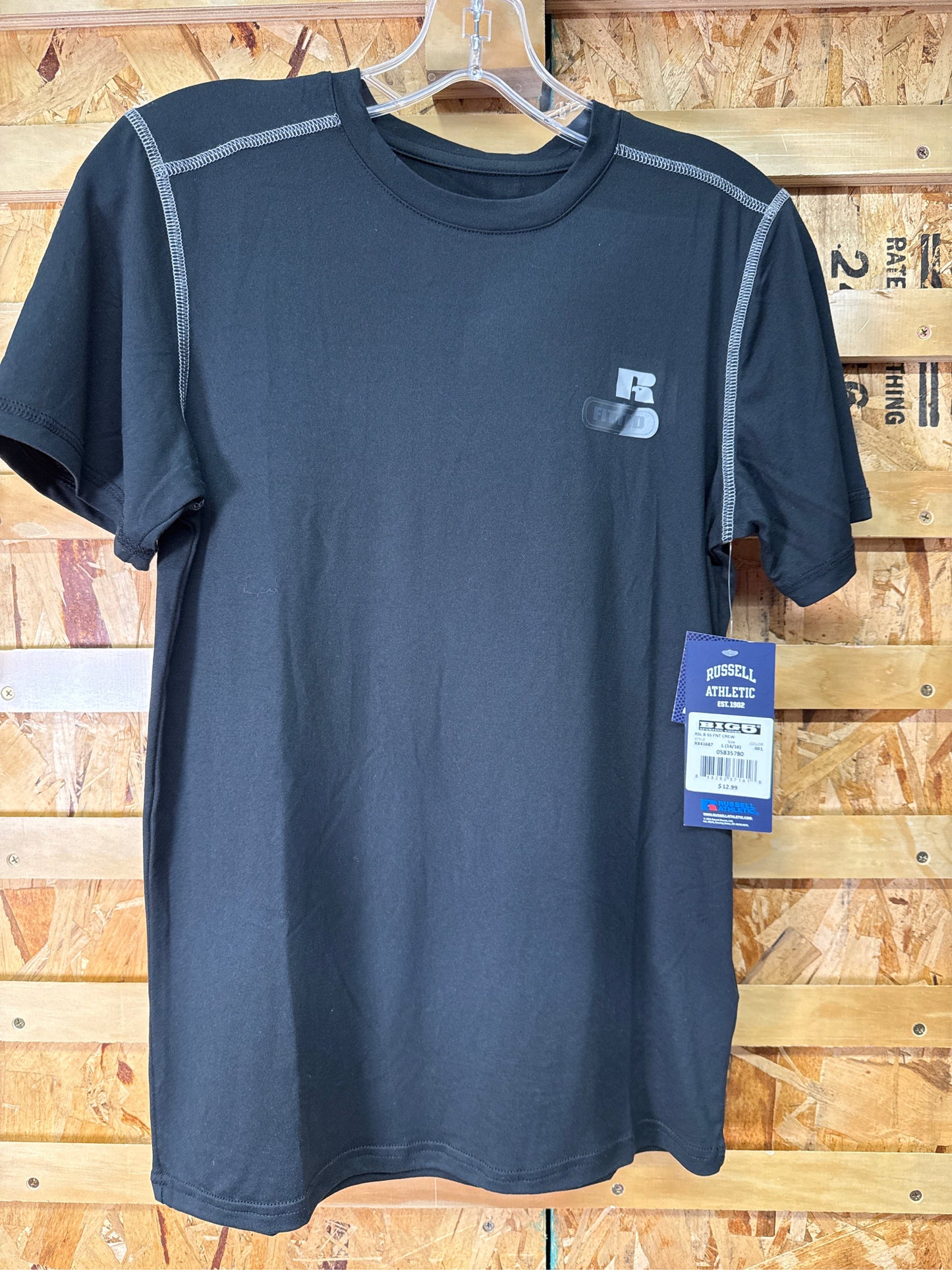Russell Athletic Boys' Fitted Short-Sleeve Performance Tee - Black, Size L