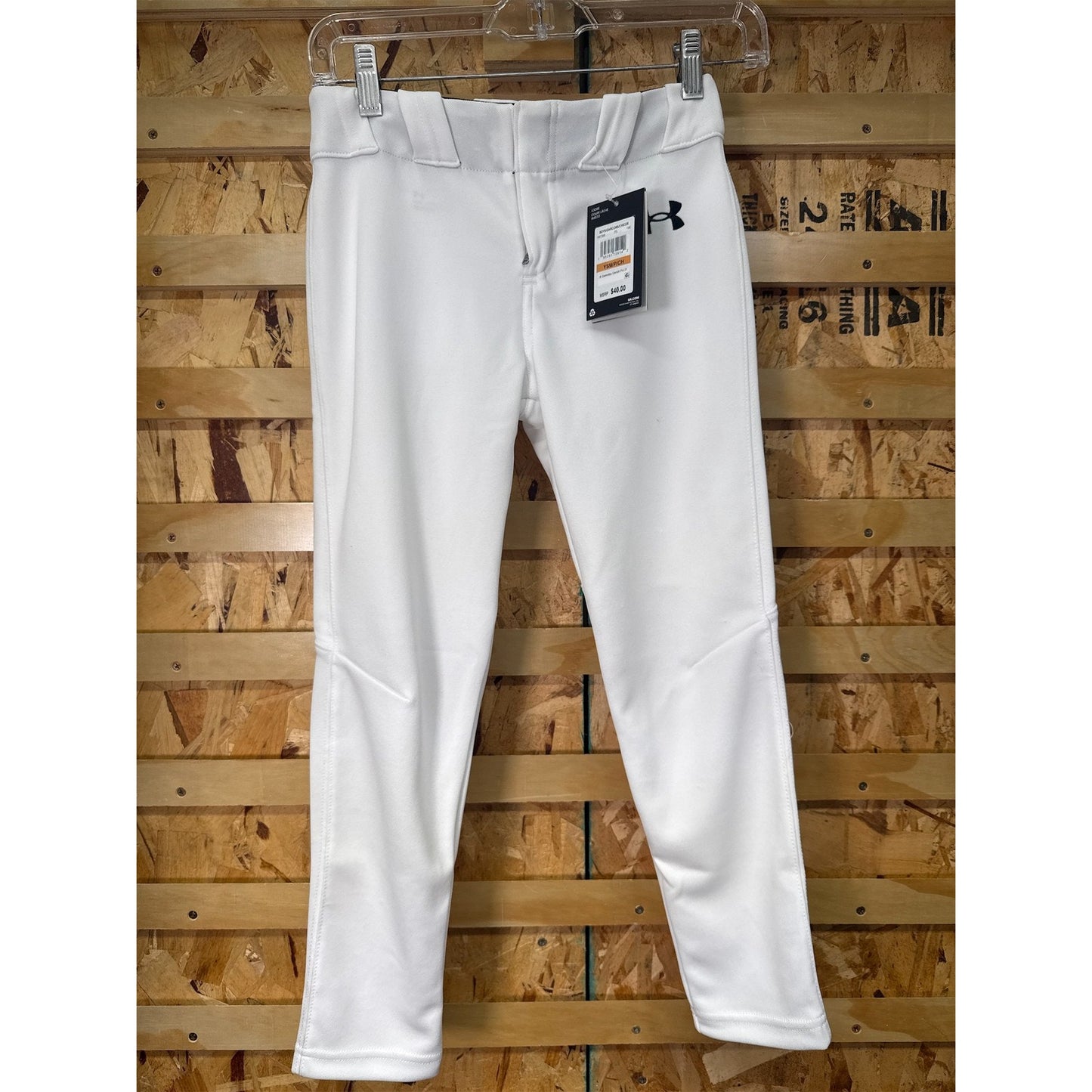 Under Armour Boys Small Baseball Pants - White, Lightweight & Durable, YSM/P/CH