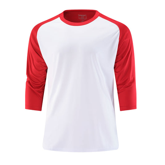 Easton Adult DRI-Gear 3/4 Sleeve Baseball Shirt - White/Red, Size S