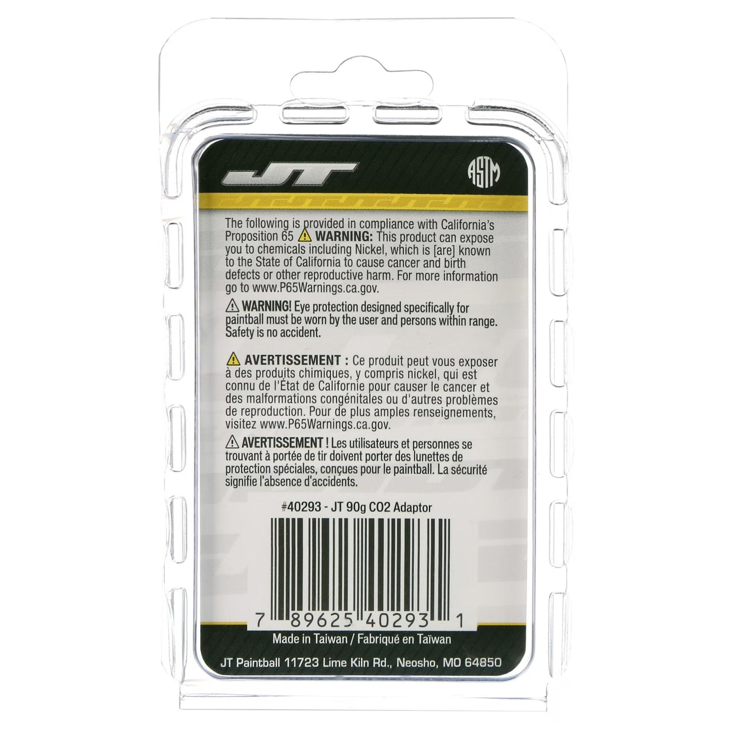 JT Paintball 90g CO2 Air Tank Adapter - Black, One Size