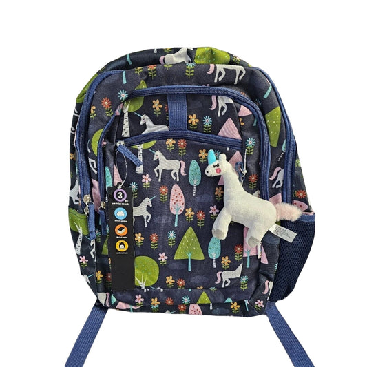 CRCKT 16.5" Kids Lightweight Backpack with Plush Dangle Unicorn, Back to School