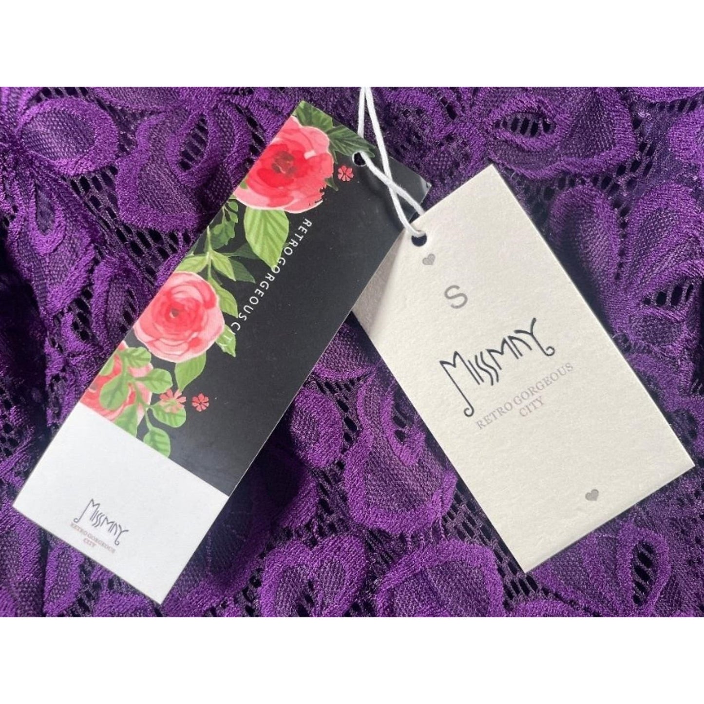 MissMay Floral Dress, Size S - Purple