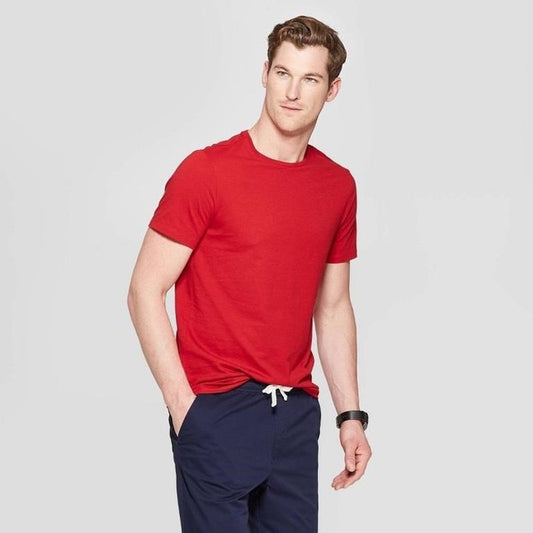 Goodfellow & Co Men's Big & Tall Casual Fit Short Sleeve T-Shirt Red 3XLT