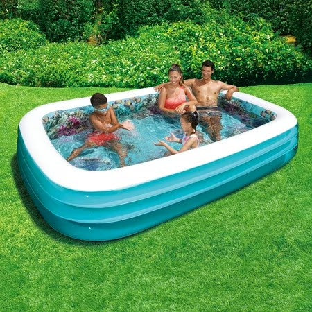 Summer Waves 3D Dolphin Inflatable Family Pool, Blue, Ages 6+