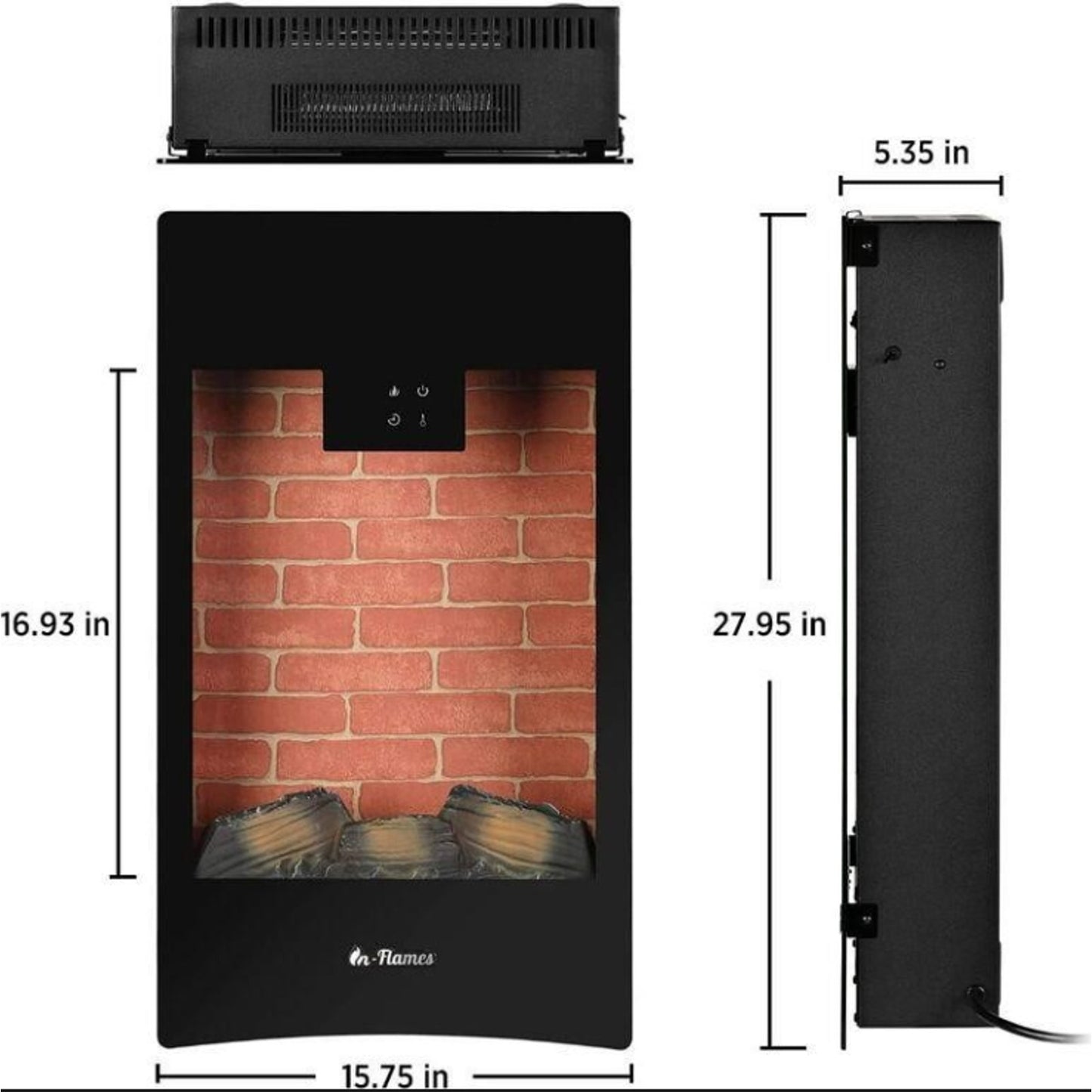 Turbro INF28-WU Electric Fireplace Heater