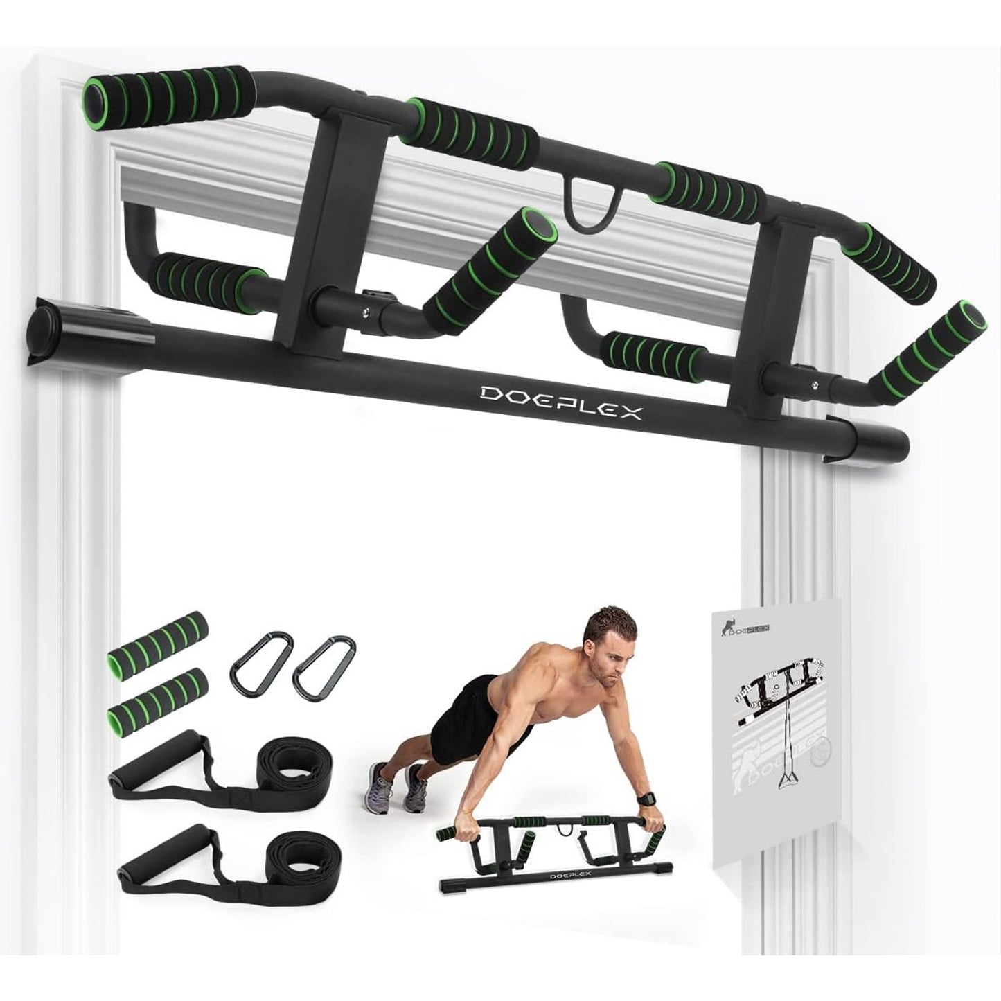 Doeplex Multi-Grip Pull-Up Bar with Smart Hook Technology