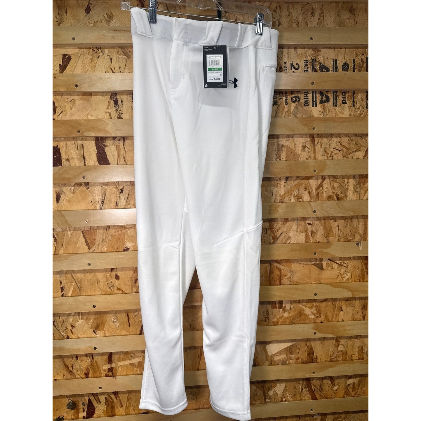 Under Armour Youth Large Baseball Pants - Comfortable & Stylish, White, YLG/G