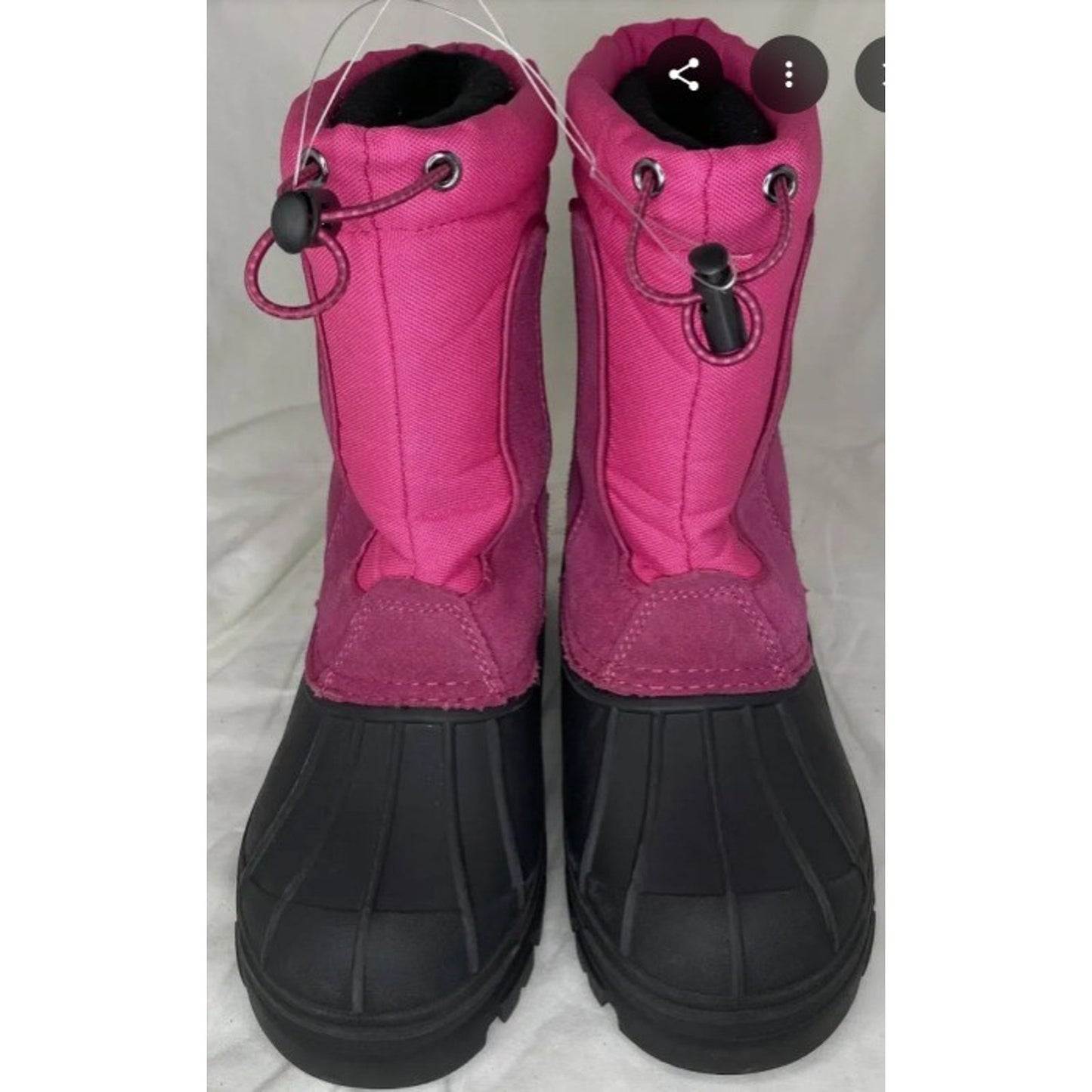 Totes Kids Chilly Boots Size 6M - Black & Fuchsia, Warm & Stylish