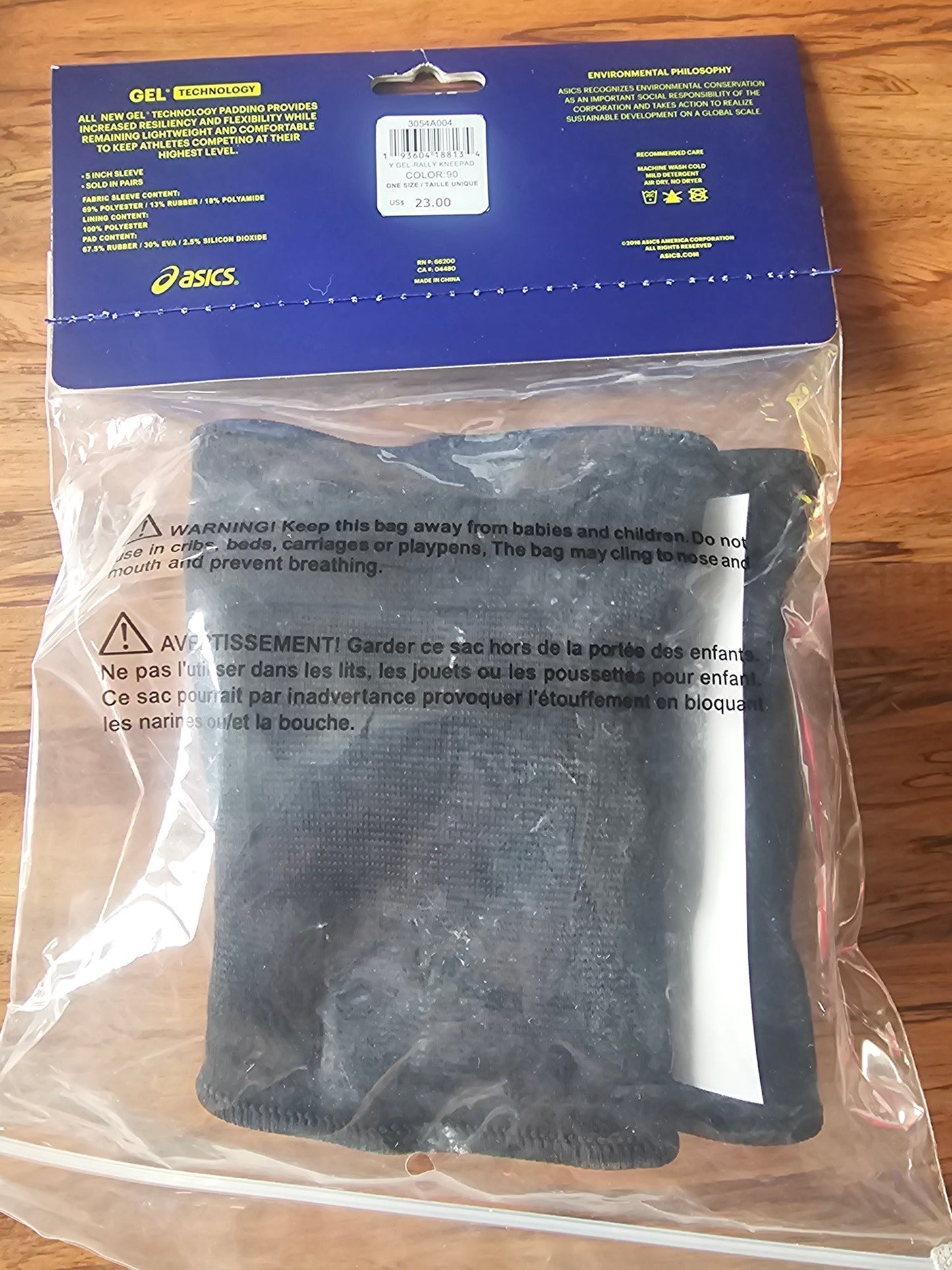 ASICS Gel Rally Youth Volleyball Knee Pads - Black, One Size