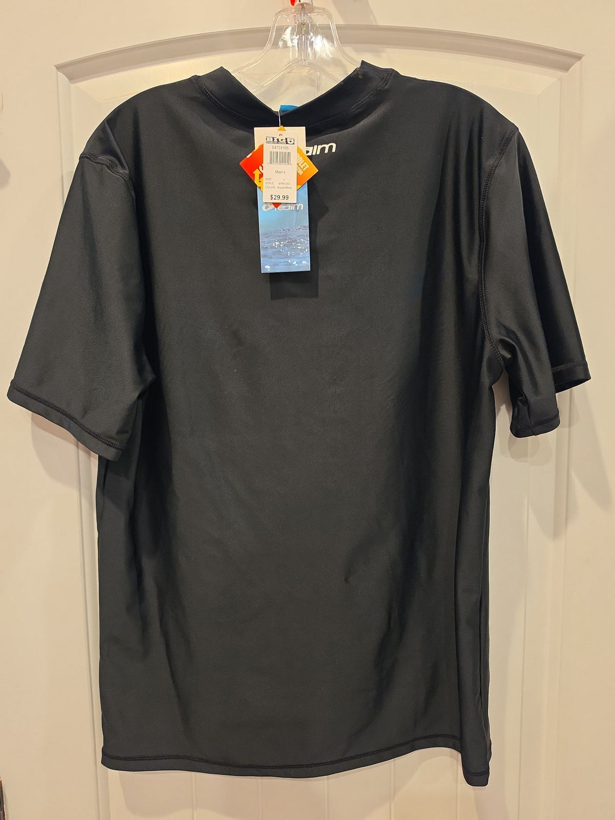 The Realm Men's Short-Sleeve Swim Tee - Black, Size L
