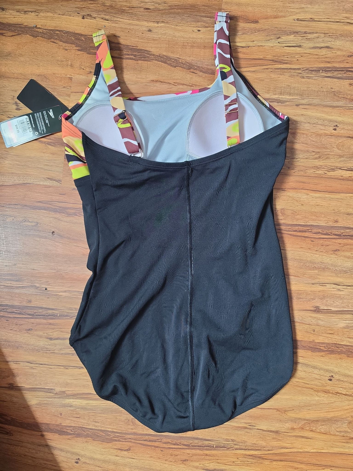 Speedo Women's Block Square Neck One-Piece Swimsuit, Size 10