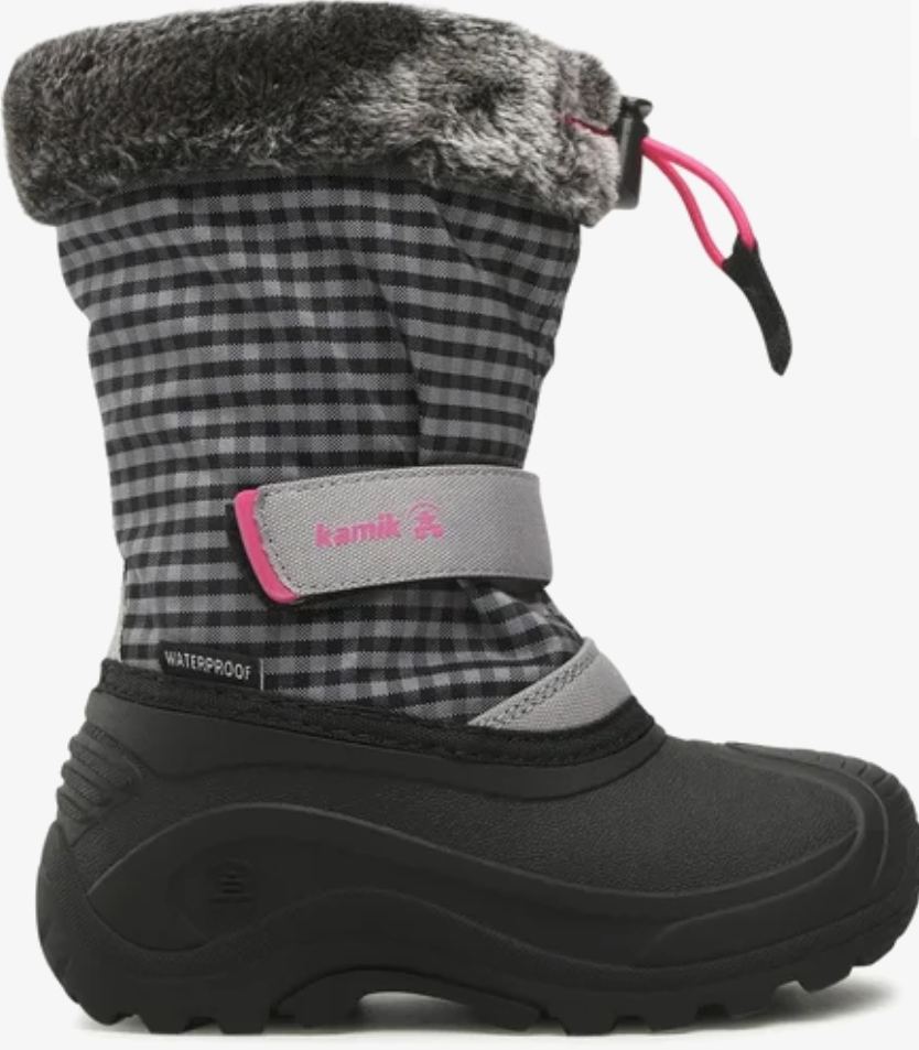 Kamik Rosie Girls Winter Snow Boots, Gray/Pink, Size 6