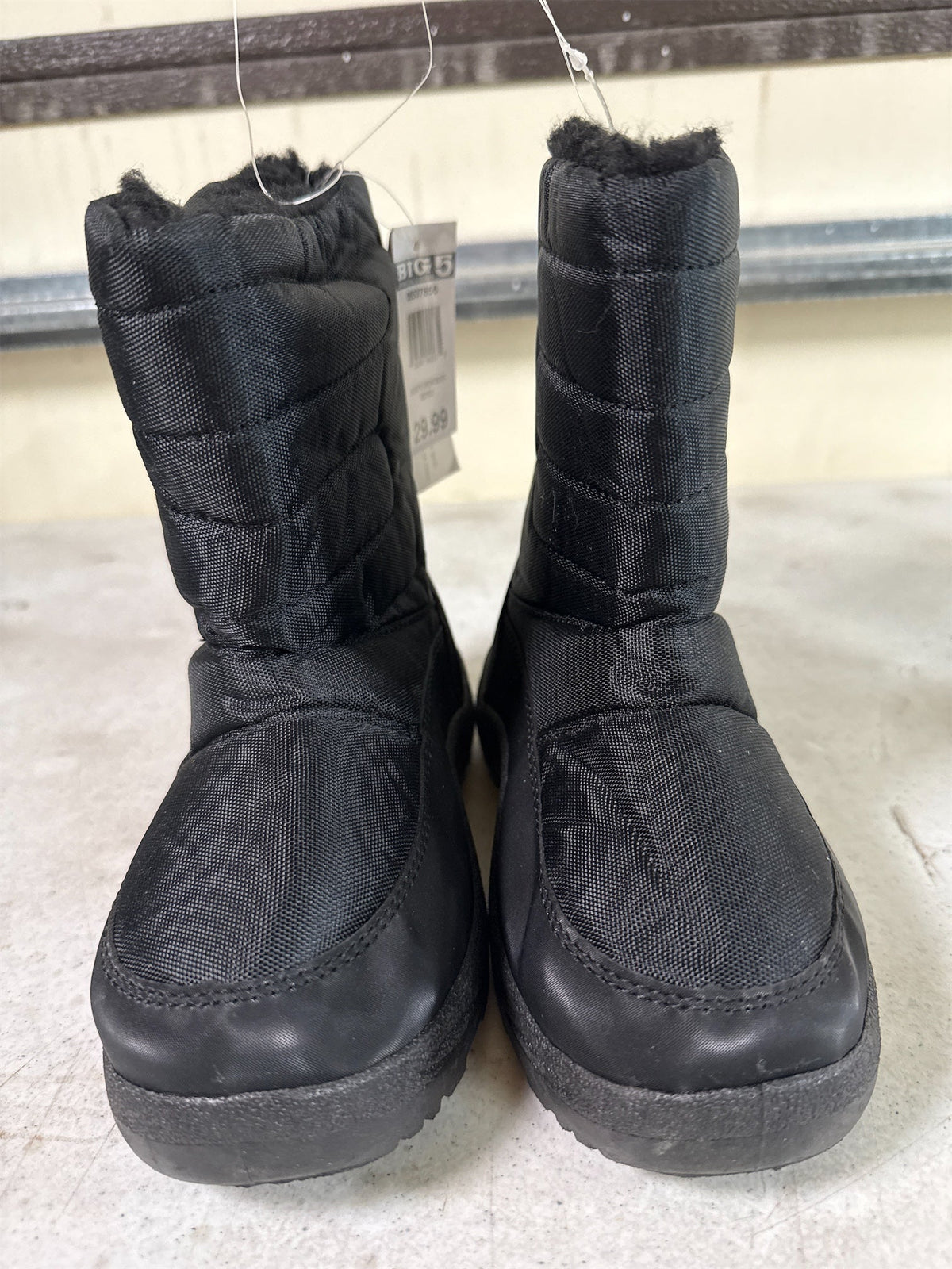 Junior Boys' Black Snow Boots - Size 2