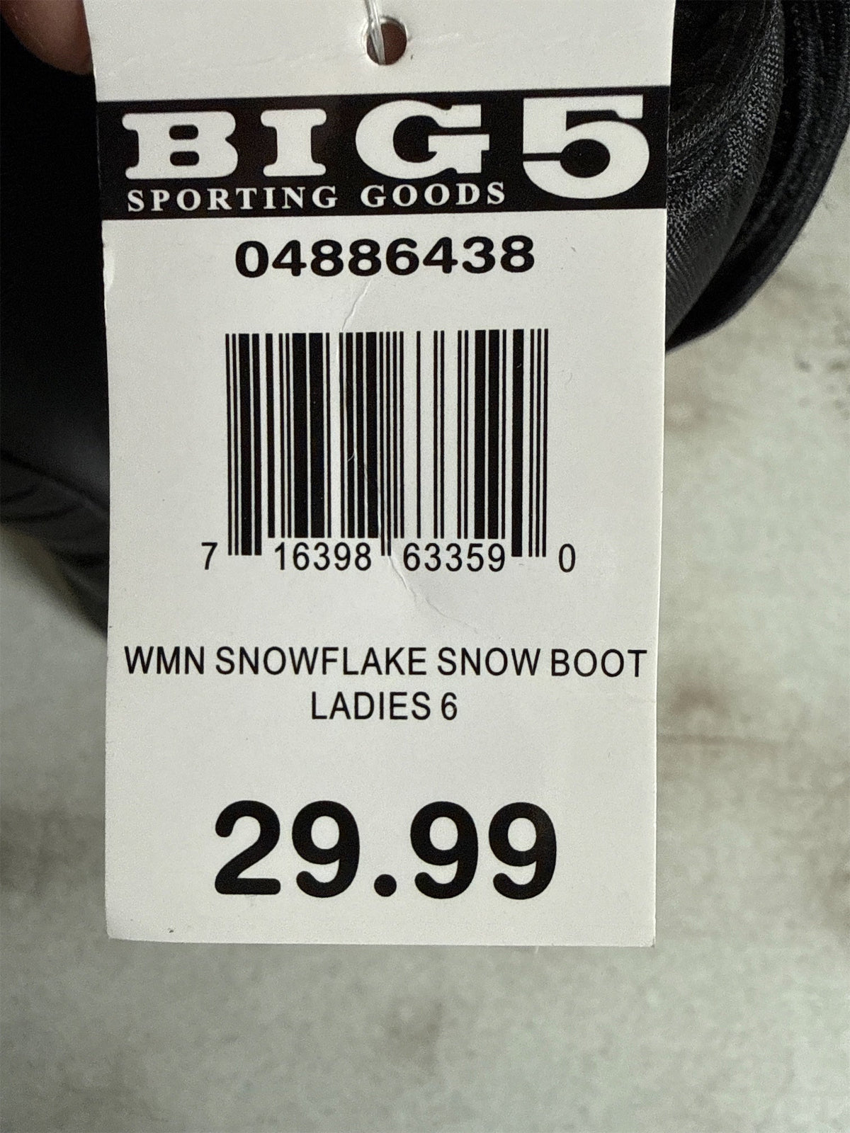 WFS Women's Snowflake Insulated Snow Boots - Black/White, Size 6