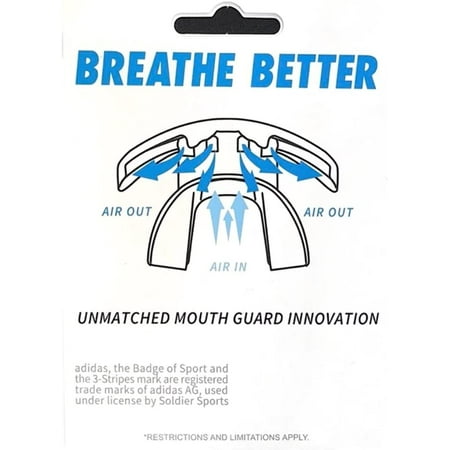 Adidas Quad Vent Lip Protector Mouth Guard with Tether - Silver, One Size