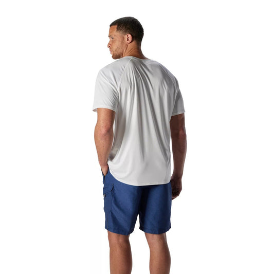Speedo Men's Logo Short Sleeve Swim Tee Rash Guard - White, XL