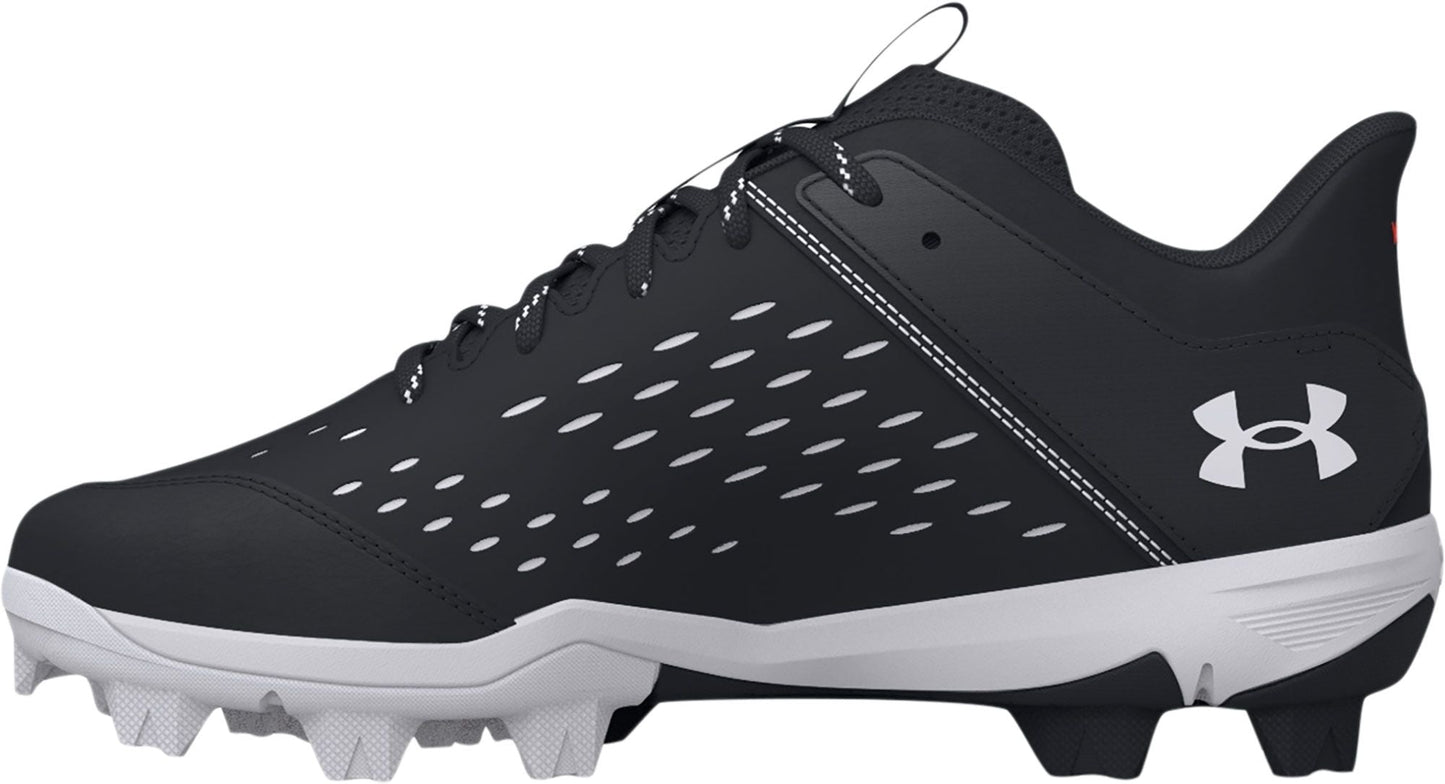 Under Armour Kids' Leadoff Low RM Jr. Baseball Cleats - Black/White, Size 11
