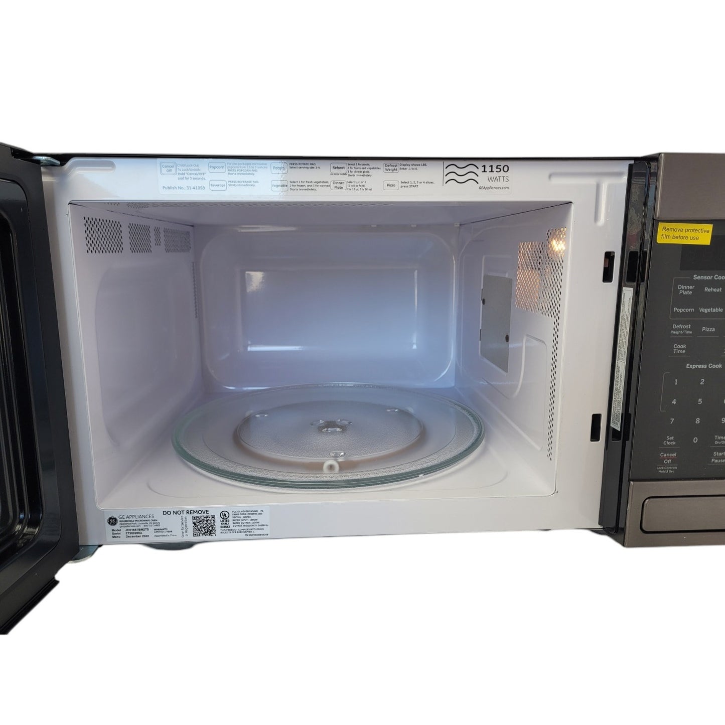 GE 1.6 Cu. Ft. Countertop Microwave Oven, JES1657BMTS - Black Stainless Steel