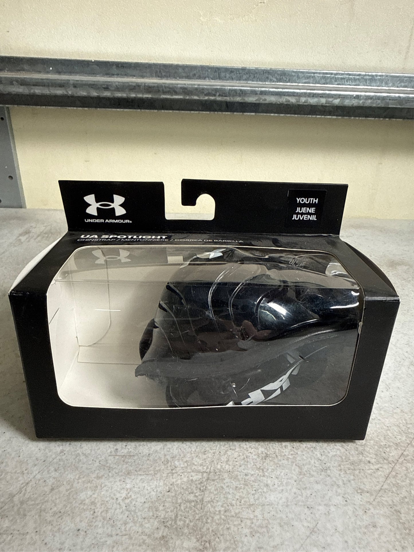 Under Armour Youth Spotlight Football Helmet Chin Strap - Black/White