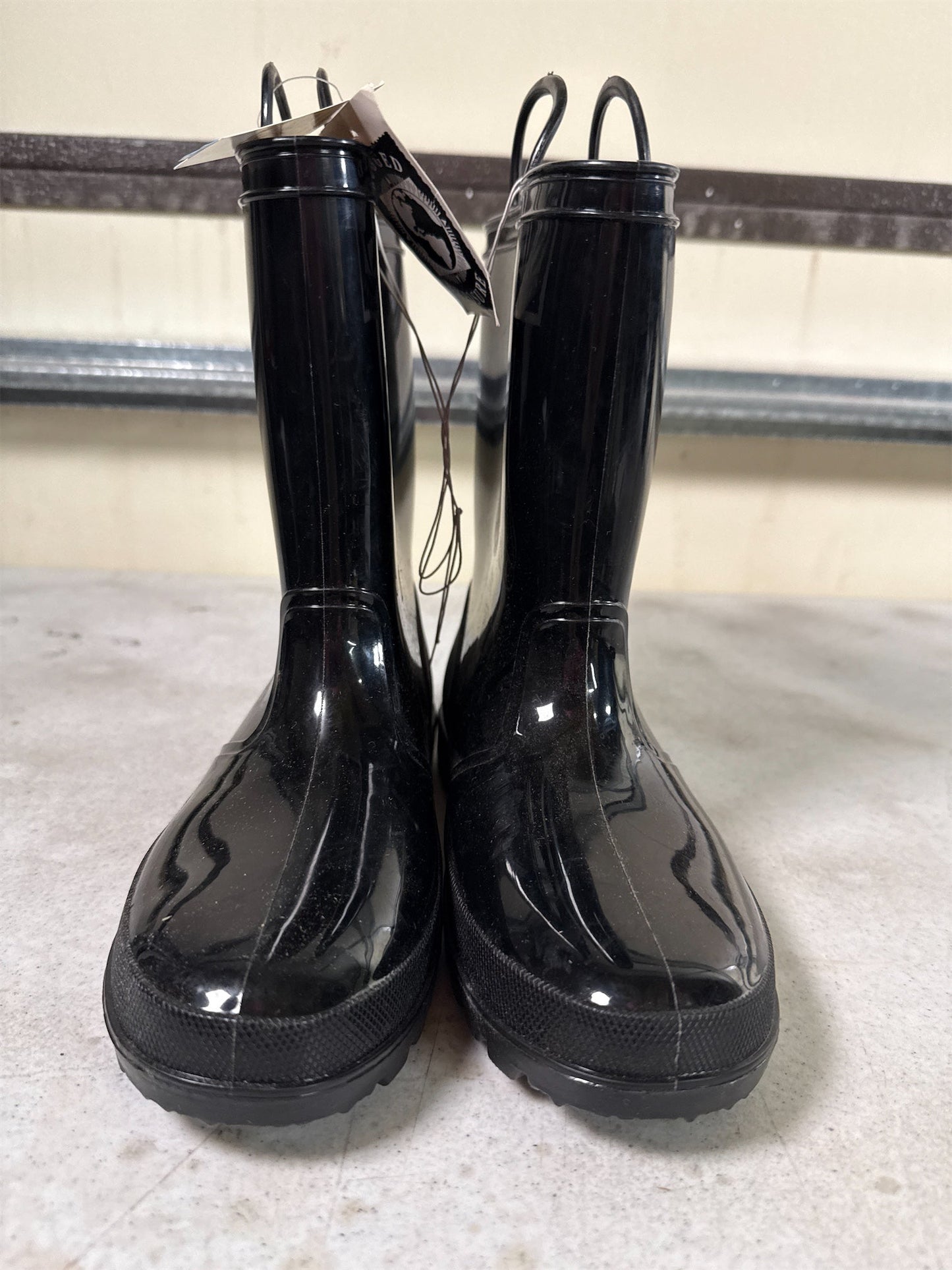 Kids' Black Winter Rubber Boots - Size 4
