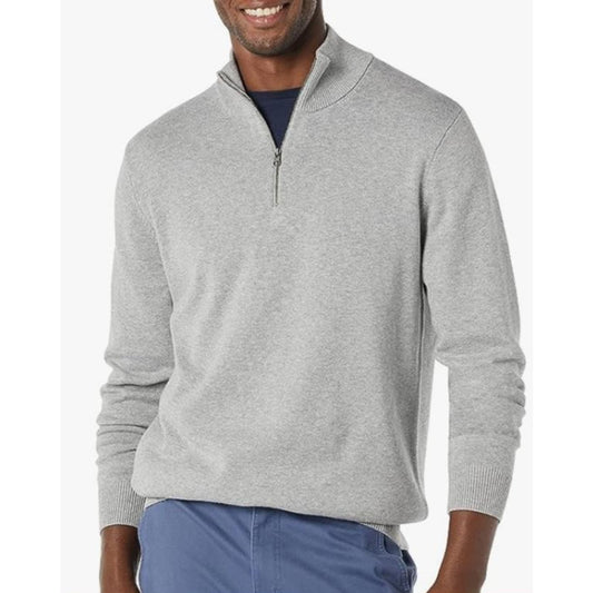 Amazon Essentials Half zipper Sweater Gray Men's, XXL