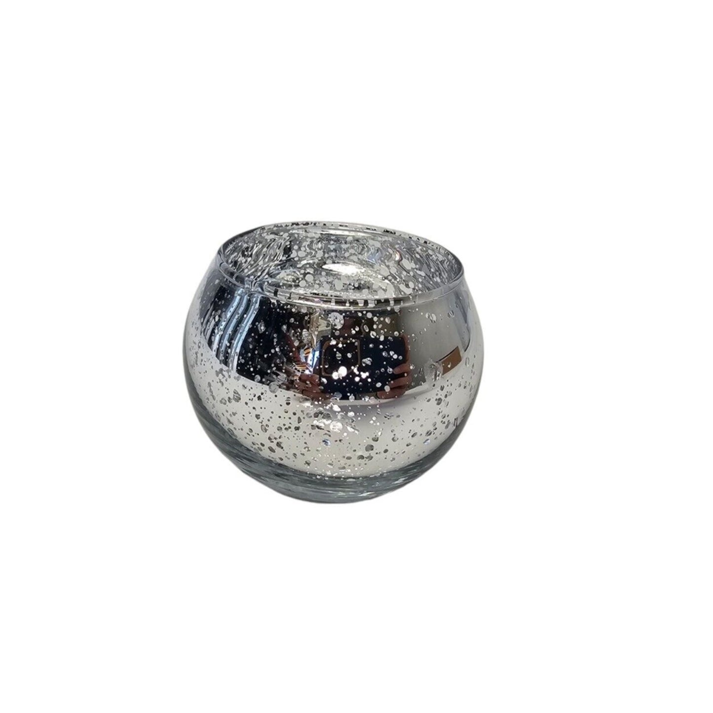 24 Silver Votive Candle Holders Table Centerpieces Speckled Round Mercury Glass