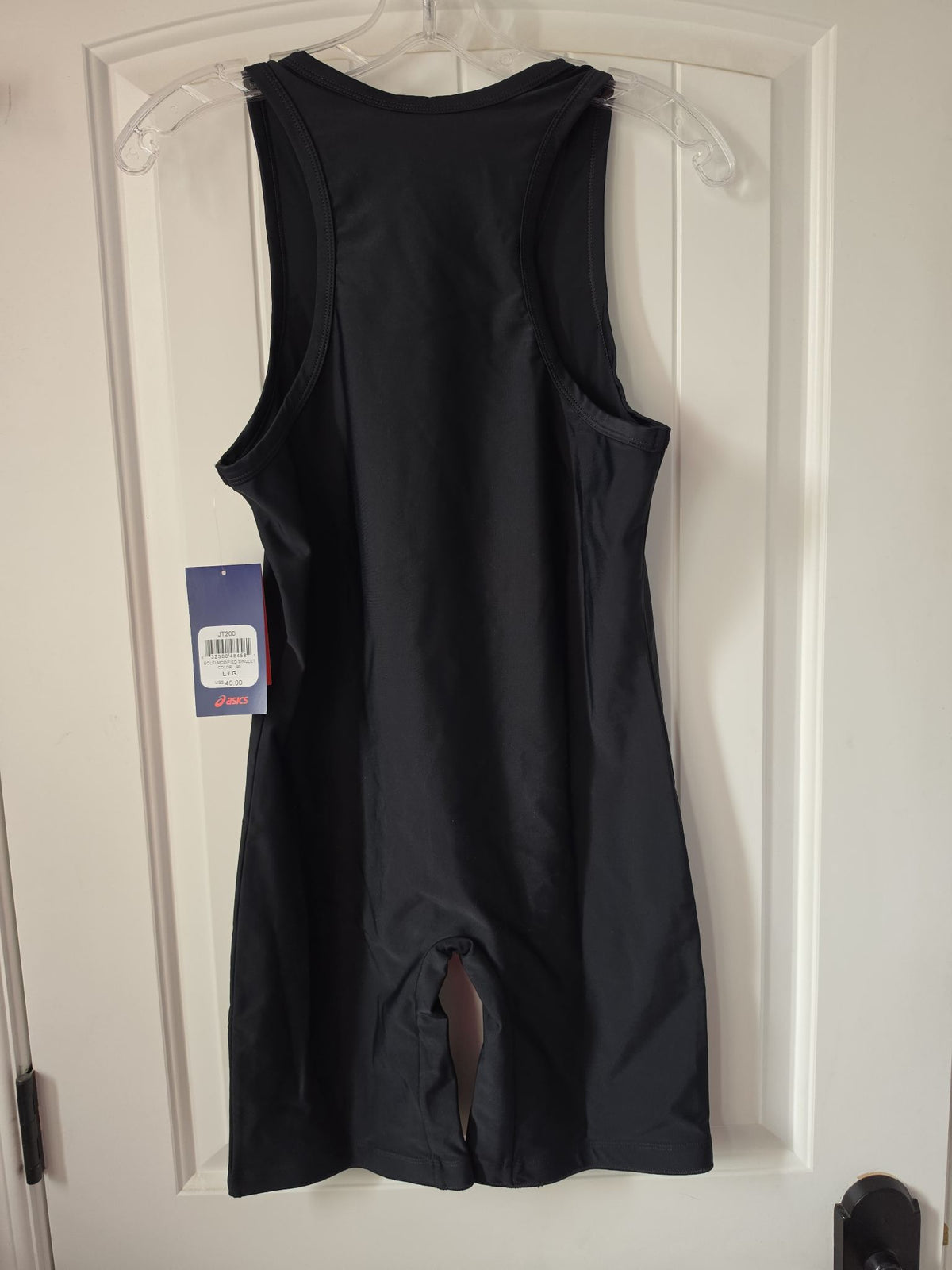 ASICS Adult Wrestling Singlet - Black, Size Large