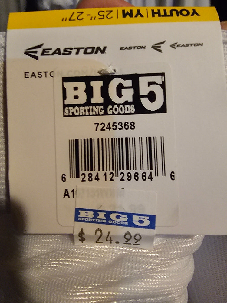 Easton Youth Hit and Run Open Bottom Baseball Pants - White, Size YM