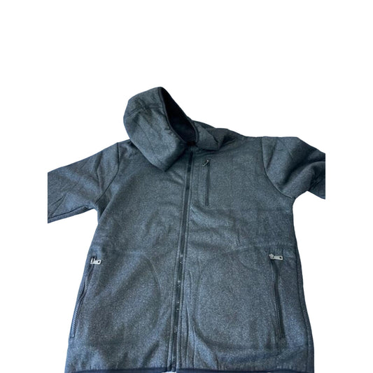Blu Rock Hoodie Mens Small Gray Fleece Lined Full Zip Hooded Sweatshirt Jacket