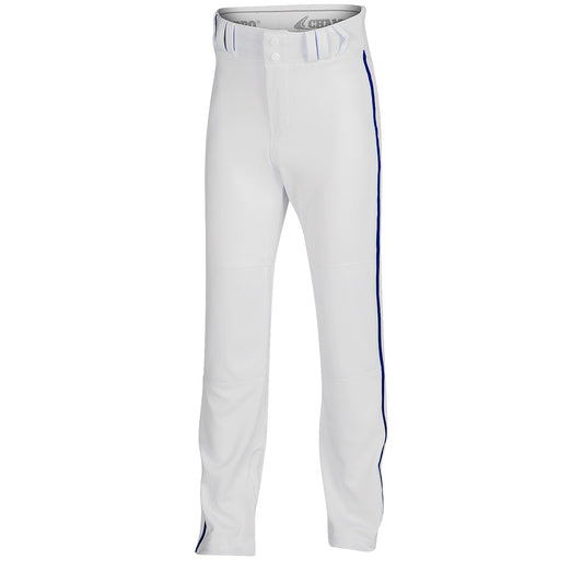 Champro Youth Baseball Pants with Blue Side Stripe - White, Size Small