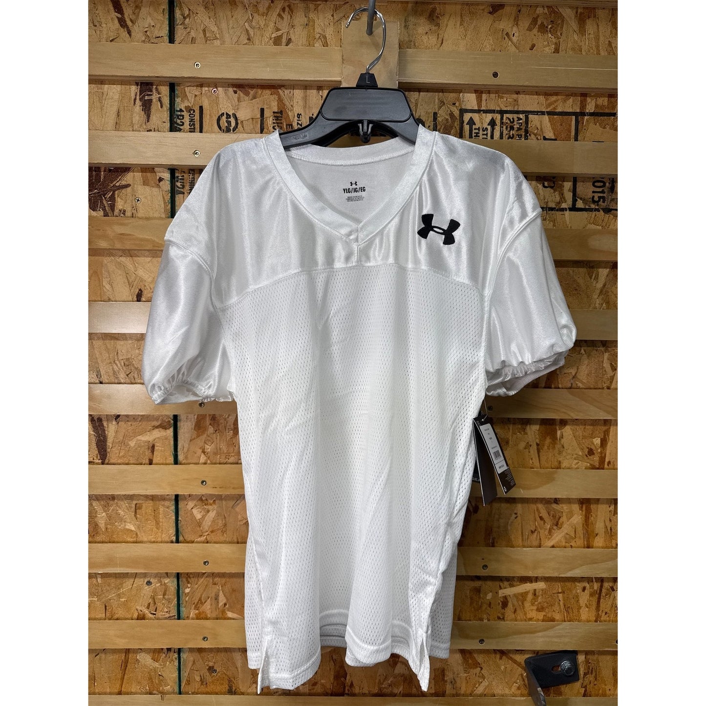Under Armour Youth Football Practice Jersey, White - L