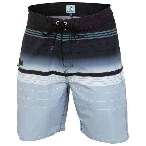 Burnside Men's Poly Span Boardshorts - Grey Gradient Stripe, Size 36