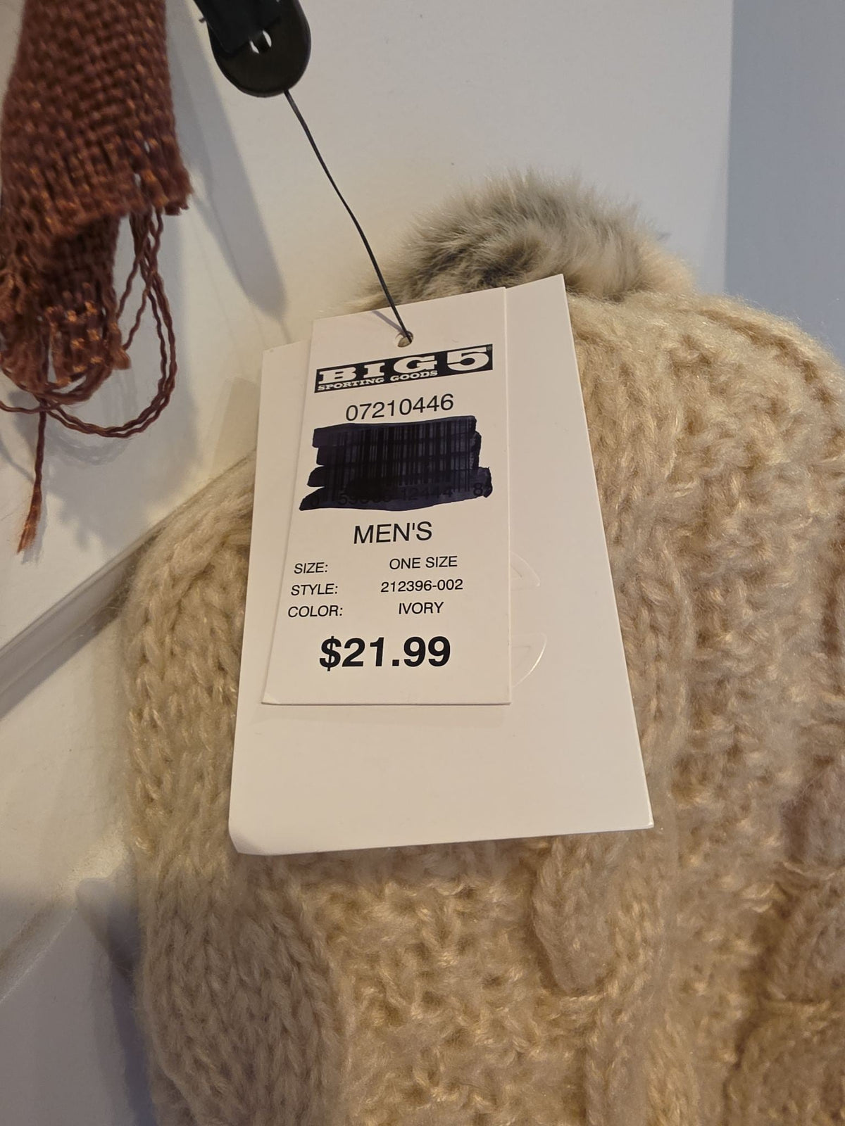 Chaos Taboo Cable-Knit Pom Beanie, Ivory, One Size
